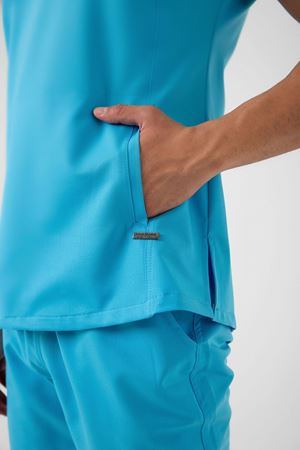 New Line Model Likralı Viskon Erkek  Takım Turkuaz Mavi