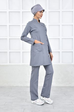 Kravaze Model Likralı Viskon Kadın  Takım Gri