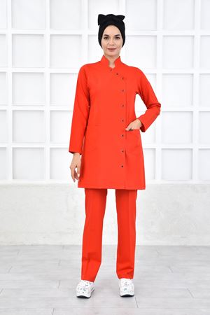 Kravaze Model Likralı Viskon Kadın  Takım Kırmızı