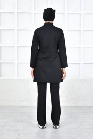 Kare Kravaze Model Likralı Viskon Kadın  Takım Siyah