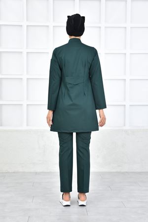 Kravaze Model Likralı Viskon Kadın  Takım Zümrüt Yeşili