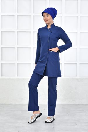 Kravaze Model Likralı Viskon Kadın  Takım İndigo