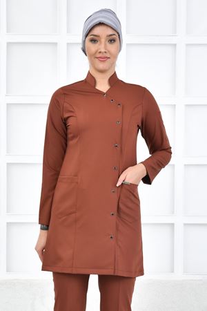 Kravaze Model Likralı Viskon Kadın Tesettür Tek Üst Kiremit