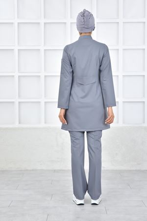 Kravaze Model Likralı Viskon Kadın  Takım Gri