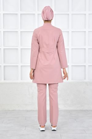 Kravaze Model Likralı Viskon Kadın  Takım Pudra