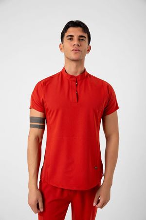 New Line Model Likralı Viskon Erkek  Takım Kırmızı