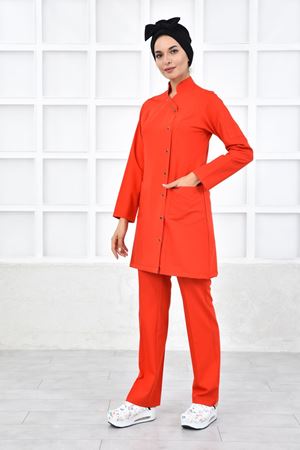 Kravaze Model Likralı Viskon Kadın  Takım Kırmızı