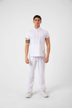 New Line Model Likralı Viskon Erkek  Takım Beyaz