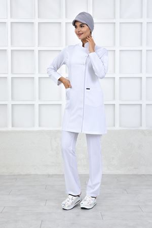 Kare Kravaze Model Likralı Viskon Kadın  Takım Beyaz