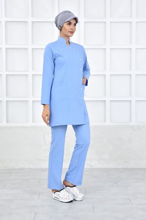 Kravaze Model Likralı Viskon Kadın  Takım Mavi