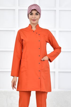 Kravaze Model Likralı Viskon Kadın  Tek Üst Turuncu