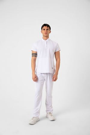 New Line Model Likralı Viskon Erkek  Takım Beyaz