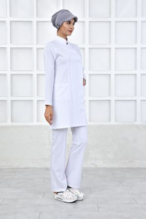 Kare Kravaze Model Likralı Viskon Kadın  Takım Beyaz