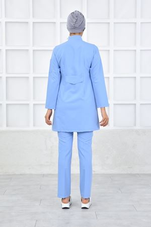 Kravaze Model Likralı Viskon Kadın  Takım Mavi