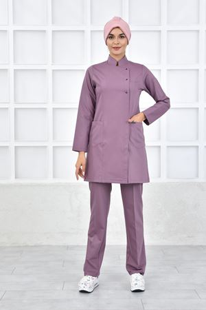 Kare Kravaze Model Likralı Viskon Kadın  Takım Leylak