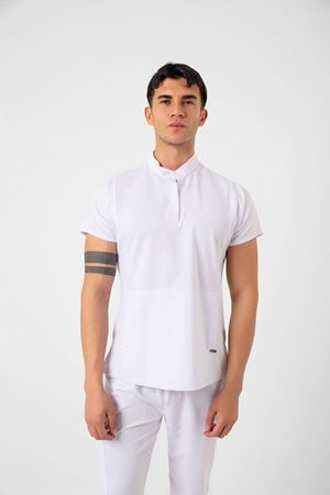 New Line Model Likralı Viskon Erkek  Takım Beyaz