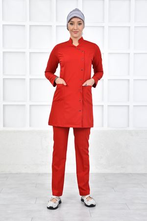 Kravaze Model Likralı Viskon Kadın  Takım Koyu Kırmızı