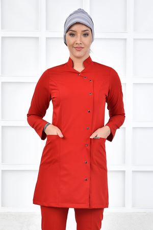 Kravaze Model Likralı Viskon Kadın  Tek Üst Koyu Kırmızı