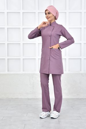 Kare Kravaze Model Likralı Viskon Kadın  Takım Leylak