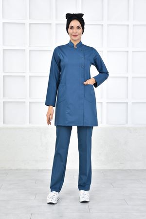 Kare Kravaze Model Likralı Viskon Kadın  Takım Petrol Yeşili