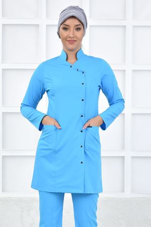 Kravaze Model Likralı Viskon Kadın  Tek Üst Turkuaz