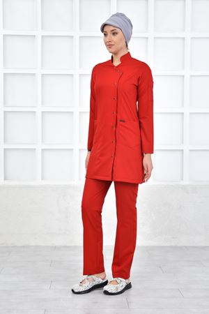 Kravaze Model Likralı Viskon Kadın  Takım Koyu Kırmızı