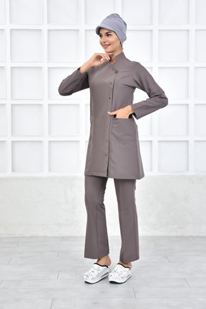 Kravaze Model Likralı Viskon Kadın  Takım Koyu Bey