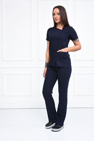 Lastikli Model Likralı Viskon Kadın  Takım Lacivert