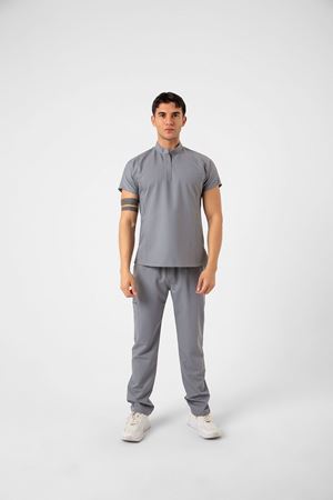 New Line Model Likralı Viskon Erkek  Takım Taş Gri