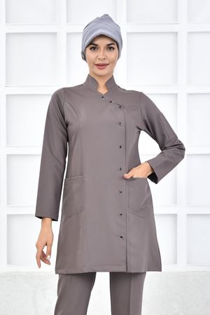 Kravaze Model Likralı Viskon Kadın  Tek Üst Koyu Bey