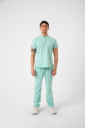 New Line Model Likralı Viskon Erkek  Takım Su Yeşili