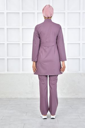 Kare Kravaze Model Likralı Viskon Kadın  Takım Leylak