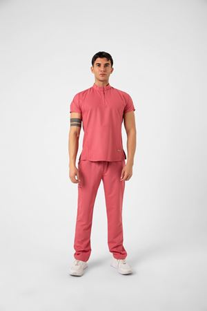 New Line Model Likralı Viskon Erkek  Takım Gül Kurusu