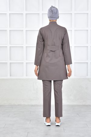 Kravaze Model Likralı Viskon Kadın  Takım Koyu Bey