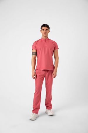 New Line Model Likralı Viskon Erkek  Takım Gül Kurusu