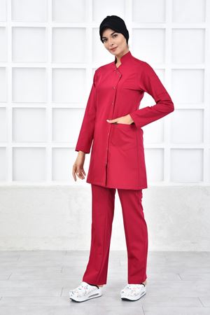 Kravaze Model Likralı Viskon Kadın  Takım Koyu Fuşya