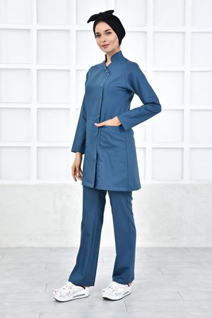 Kravaze Model Likralı Viskon Kadın  Takım Petrol Yeşili