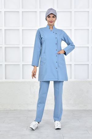 Kravaze Model Likralı Viskon Kadın  Takım Bulut Mavi