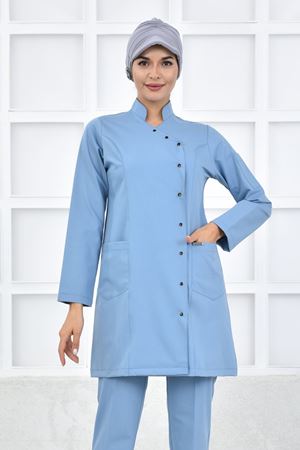 Kravaze Model Likralı Viskon Kadın  Tek Üst Bulut Mavi