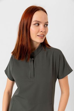 New Line Model Likralı Viskon Kadın  Takım Haki