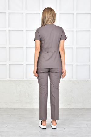 White Model Likralı Viskon Kadın  Takım Koyu Bey