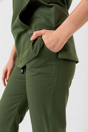 New Line Model Likralı Viskon Kadın  Takım Kına Yeşili