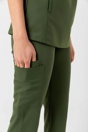 New Line Model Likralı Viskon Kadın  Takım Kına Yeşili