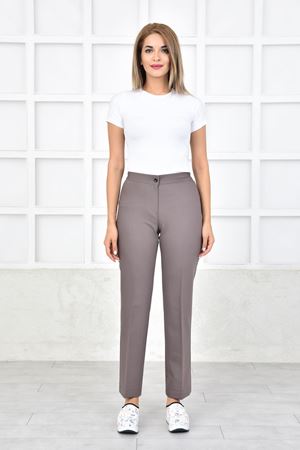 White Model Likralı Viskon Kadın  Takım Koyu Bey