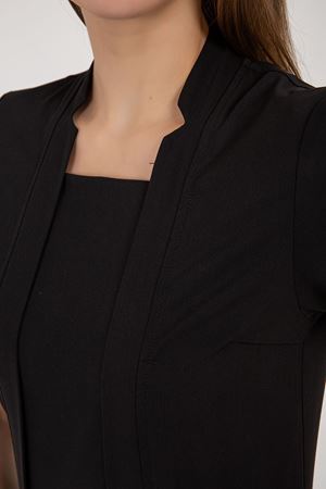 Square Collor Model Likralı Viskon Kadın  Takım Siyah