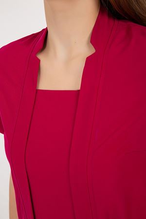 Square Collor Model Likralı Viskon Kadın  Takım Koyu Fuşya
