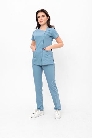 White Model Likralı Viskon Kadın  Takım Bulut Mavi