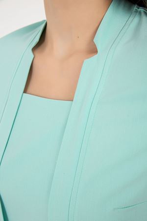 Square Collor Model Likralı Viskon Kadın  Takım Mint Yeşili