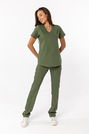 Viscose Comfort Model Likralı Viskon Kadın  Takım Kına Yeşili