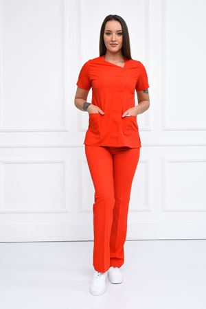 White Model Likralı Viskon Kadın  Takım Koyu Kırmızı